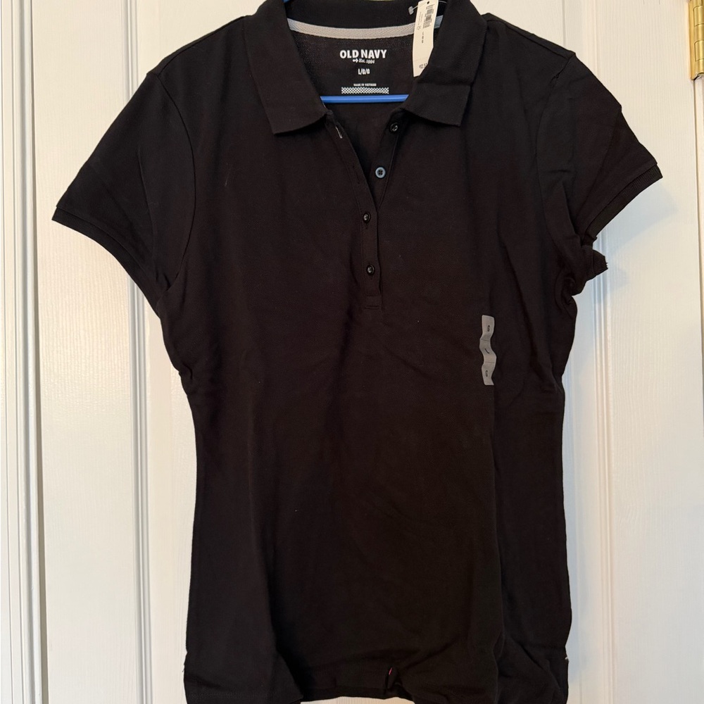 Old Navy Black Short Sleeve Polo Tee